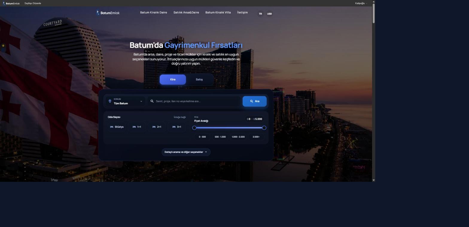 BatumEmlak real-estate platform — live homepage